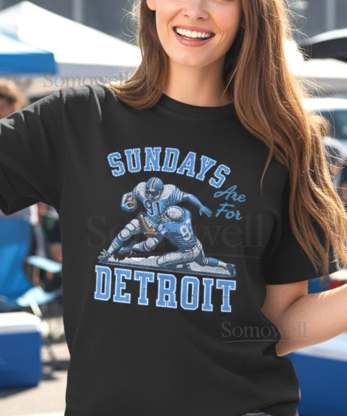 Detroit Football Shirt Sundays Are For the Lions Retro Style Graphic Tee_141