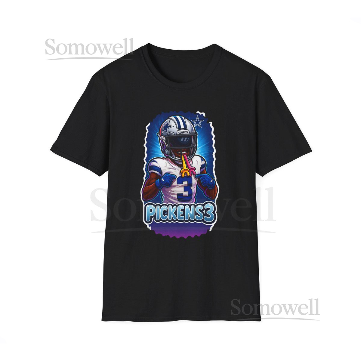 George Pickens Dallas Cowboys Caricature Unisex Softstyle T-Shirt Tee Shirt Football Fan Gift Sports Shirt Cowboys Apparel_390