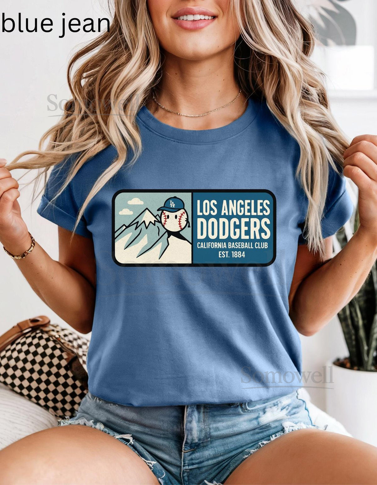 Dodgers Retro Shirt Comfort Colors Cotton Baseball Graphic Tee Cute Vintage Fan Gift_345