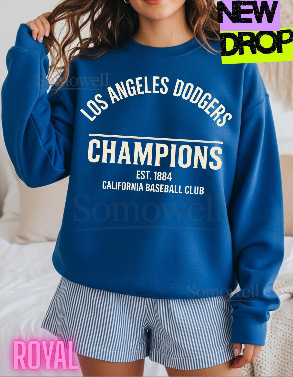 Dodgers Retro Sweatshirt 100 Cotton Vintage Baseball Graphic Unisex S-3XL_354