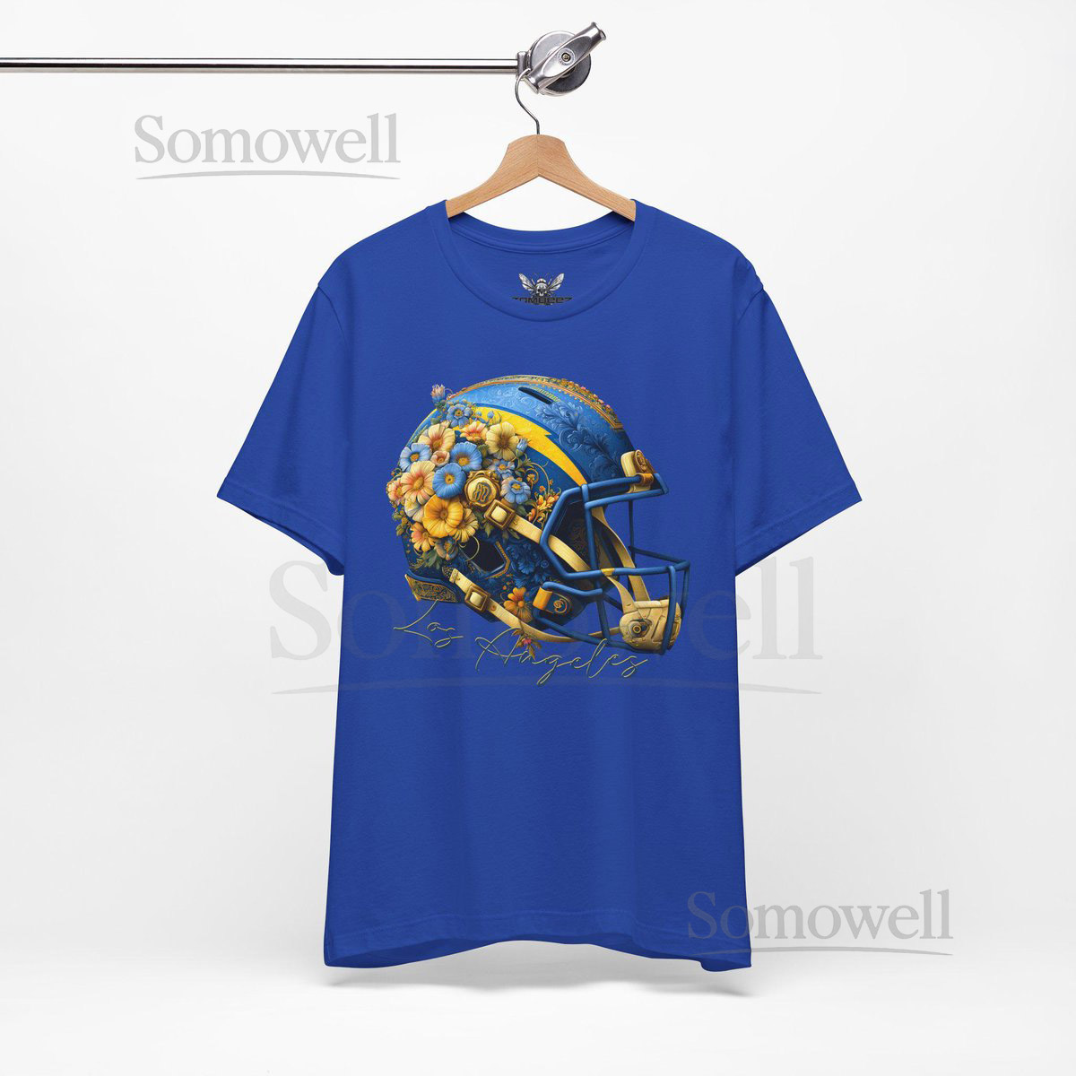 Floral Football Helmet Los Angeles Chargers Bolt Fans Unique Zombeez Design Tshirt_144