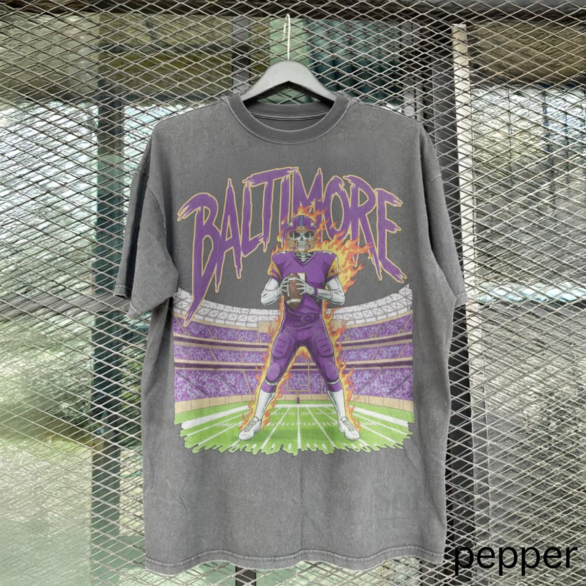 Comfort Colors Baltimore Football Tee Vintage Ravens Game Day T-Shirt Retro 90s Football Fan Apparel_581