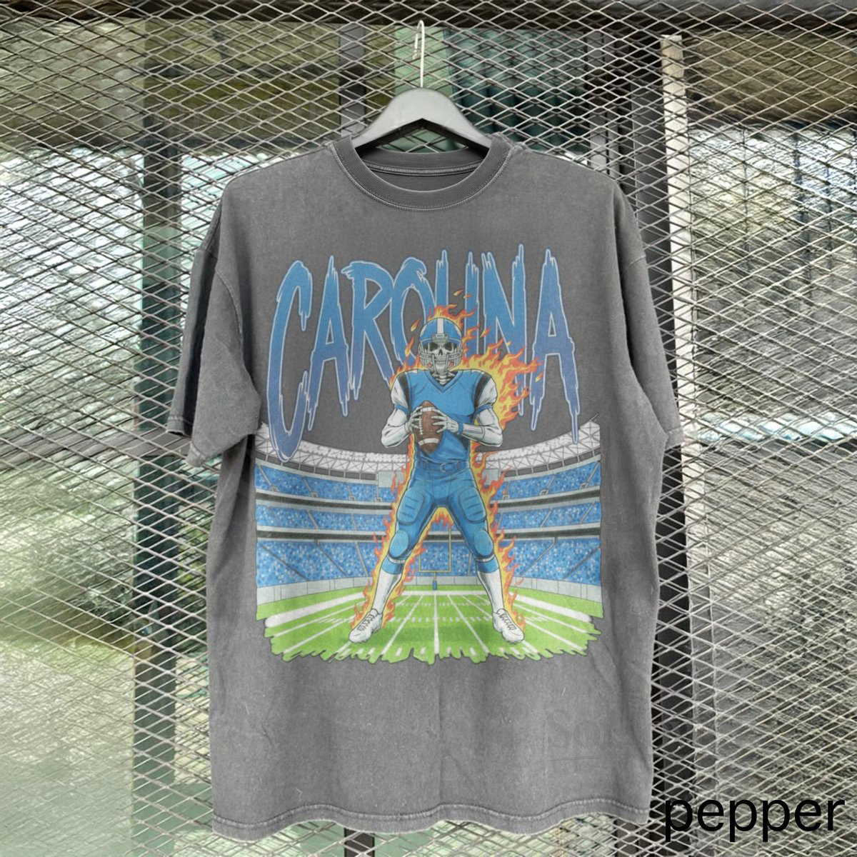 Comfort Colors Carolina Football Tee Vintage Panthers Game Day T-Shirt Retro 90s Football Fan Shirt_587