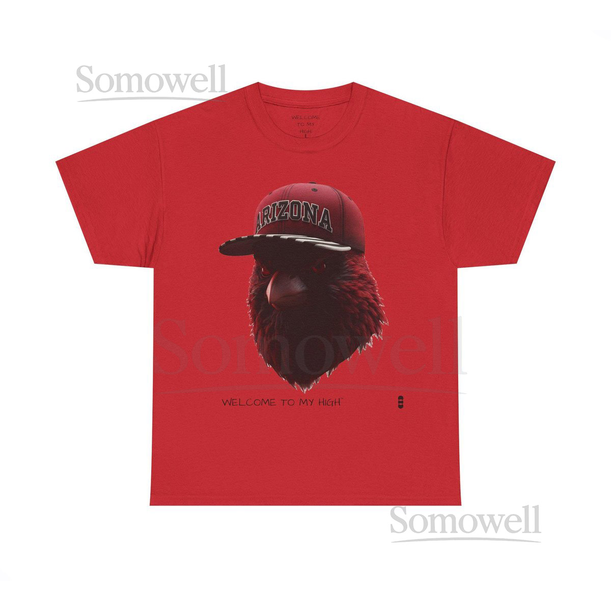 Arizona Cardinals Football T-shirt Cardinal in Cap Game Day Fanwear_37