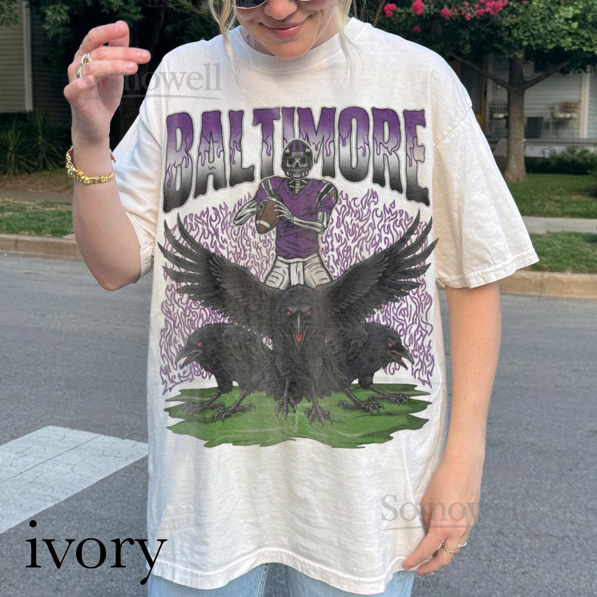 Vintage Baltimore Football Shirt Retro Ravens Game Day Tee Comfort Colors 90s Style Fan T-Shirt_984