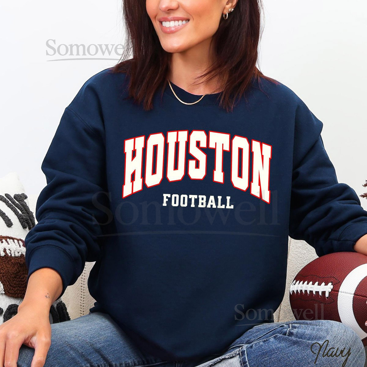 Houston Football Sweatshirt Texan football Game Day Varsity Pullover Oversized Texan Shirt Football Fan Gift Christmas Gift f_256