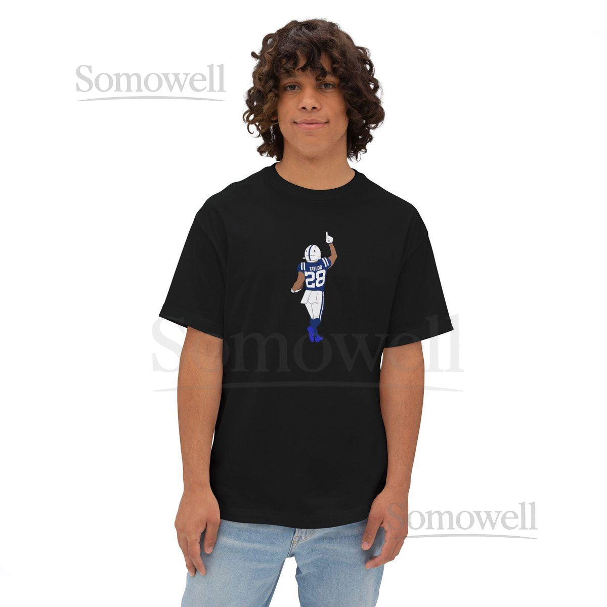 Sticker Jonathan Taylor Retro Oversized Tee Shirt Indianapolis Colts Fan Gift Unisex T-Shirt Boxy Tee Streetwear A_840