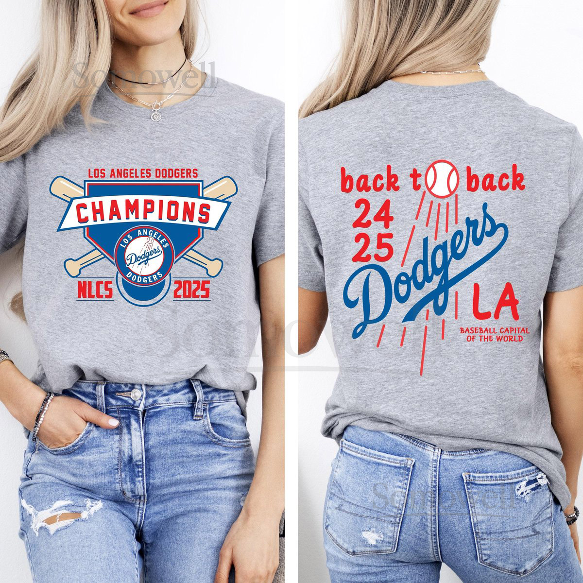 La Baseball Back to Back Champs 2-Sided Shirt Los Angeles Baseball Tshirt World Series 2025 Sweatshirt Baseball Tee Baseball Lover Shirt_504