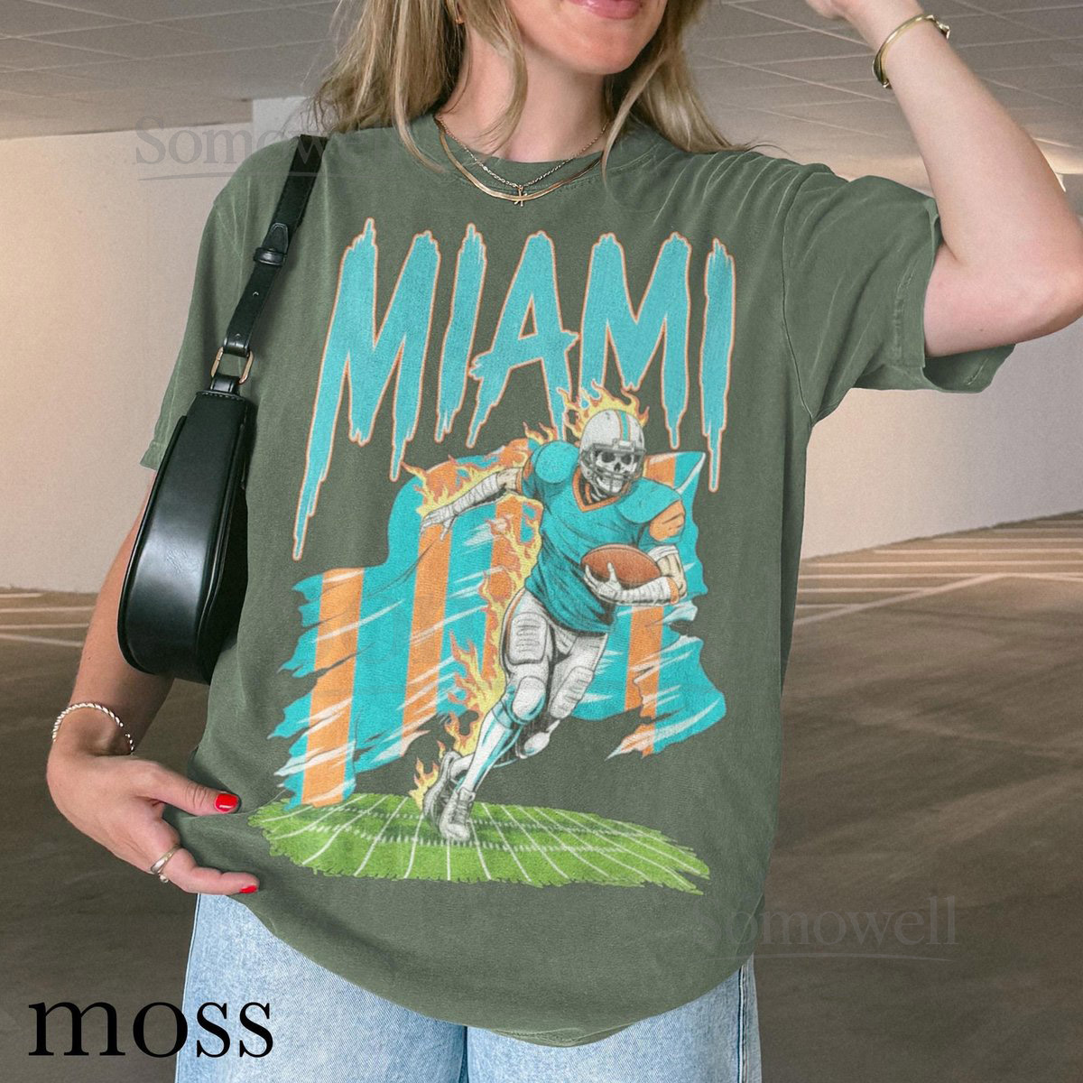 Retro Miami Football Shirt Comfort Colors Dolphins Tee Vintage 90s Style Game Day T-Shirt_539