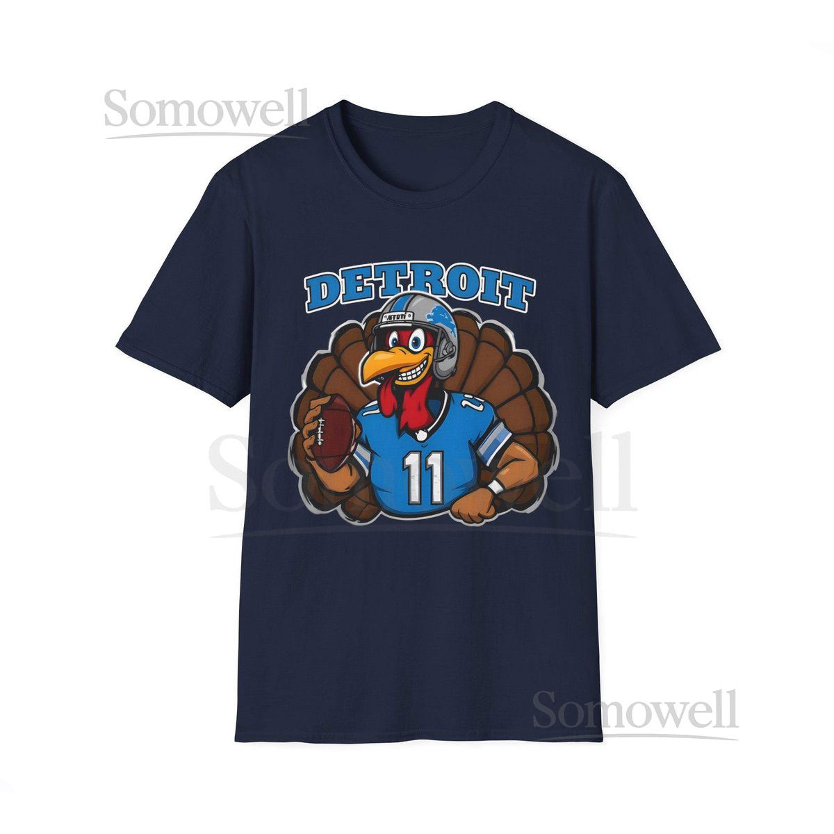 Lions Football T-Shirt Detroit Fan Tee Turkey Shirt Sports Shirt_559
