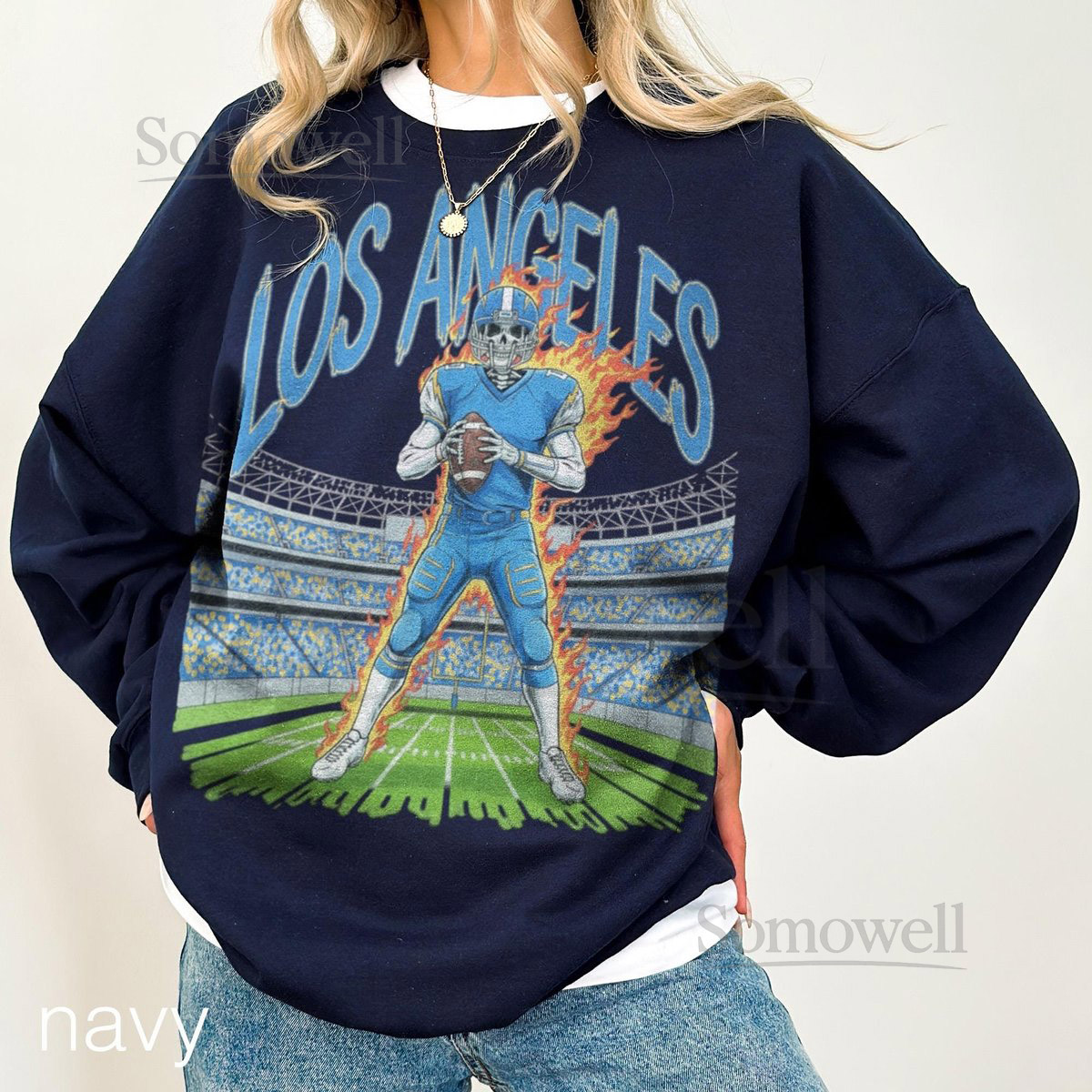 Vintage Los Angeles Football Sweatshirt Retro Rams Crewneck 90s Game Day Pullover Fan Sweater_143