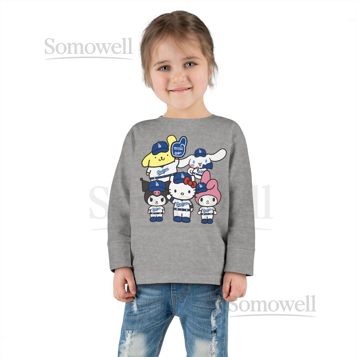 Toddler Sweatshirt Hello Kitty and Friends LA Dodgers 2025 World Series Champions Winter Christmas Gift Long Sleeve Tee Kids Pullover_821