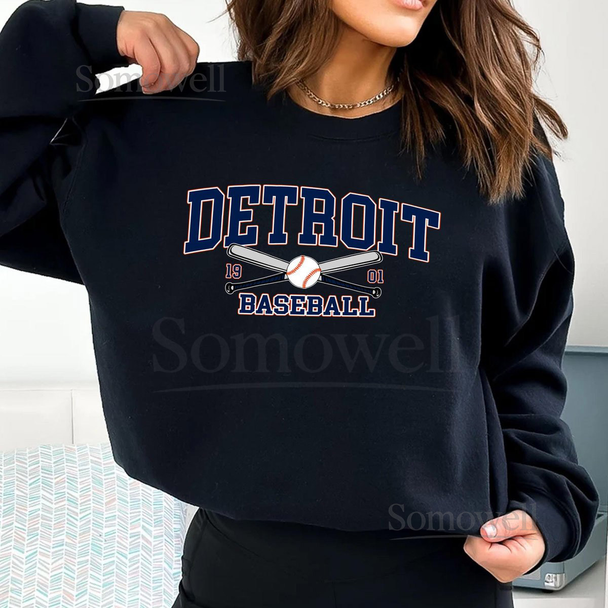 Detroit Baseball Sweatshirt Unisex Vintage Sports Tee_137