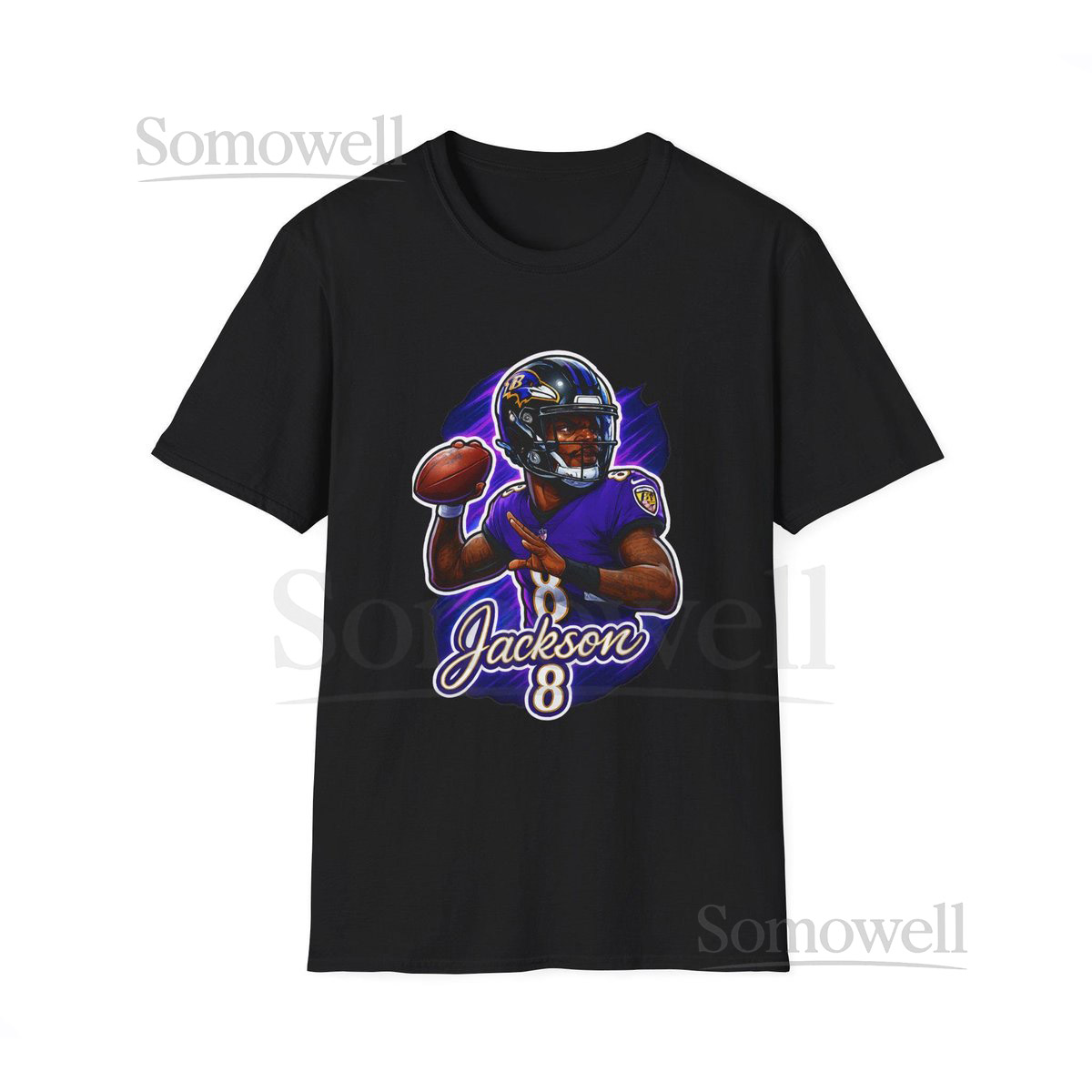Lamar Jackson Baltimore Ravens Caricature T-Shirt NFL Football Fan Apparel Sports Fan Gift Football Lover Tee Game Day Shirt_375