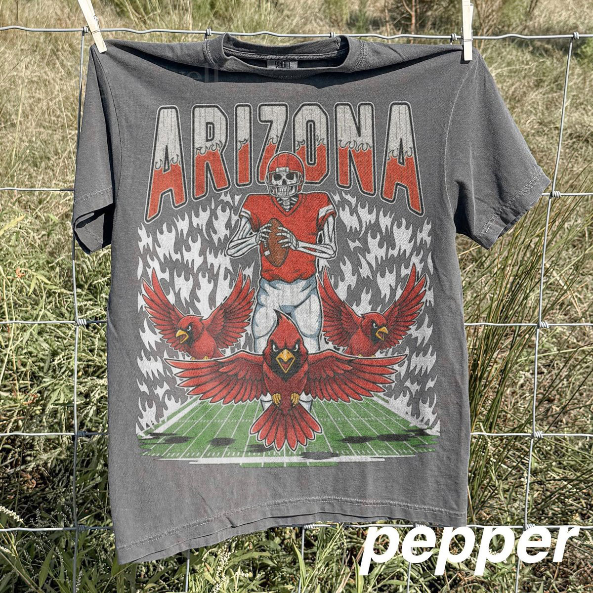 Vintage Arizona Football Shirt Comfort Colors Cardinals Tee Retro 90s Game Day Top_973