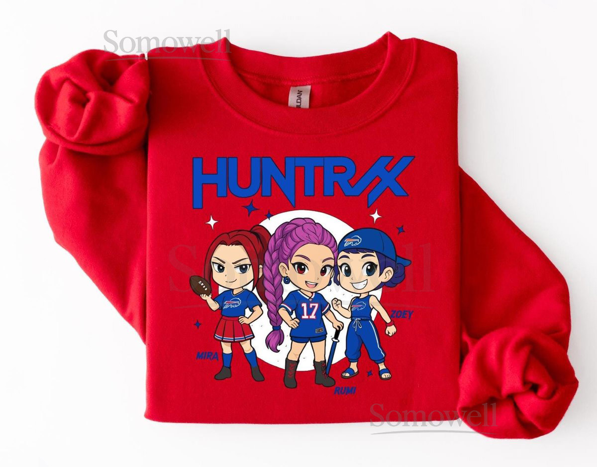 K-Pop Demon Hunters Buffalo Bills Crewneck Sweatshirt Game Day Apparel_740