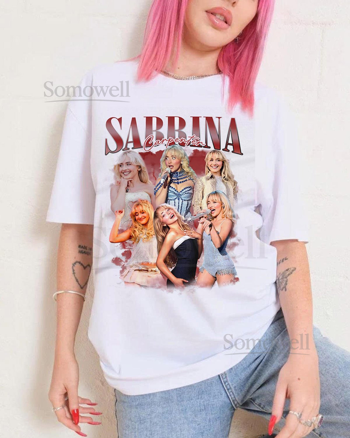 Sabrina Carpenter Oversized T-Shirt Black Cotton Unisex Tee_126
