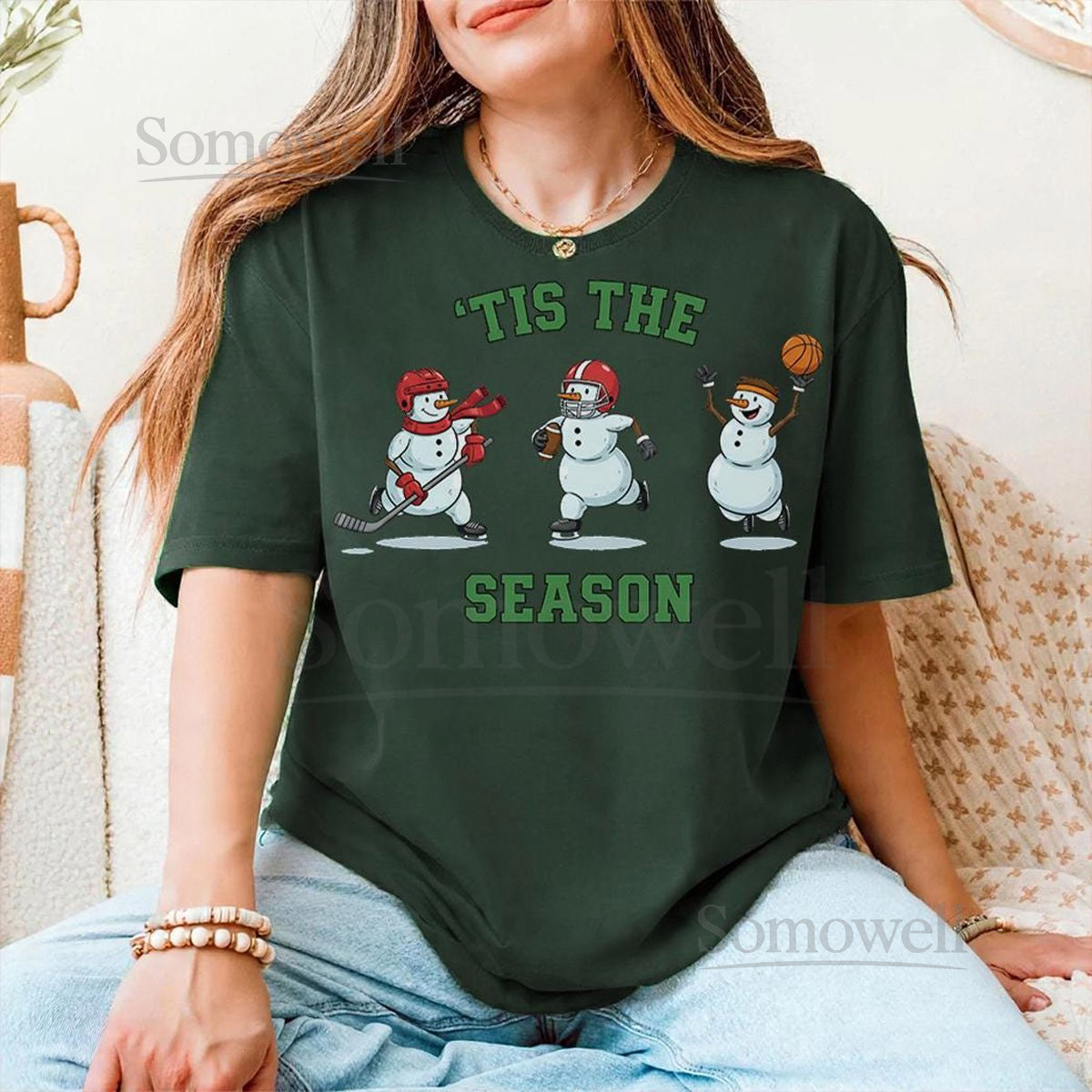 Tis The Snowman Season Unisex Tee Basketball Football Hockey Parody Shirt Holiday Gift Idea_582
