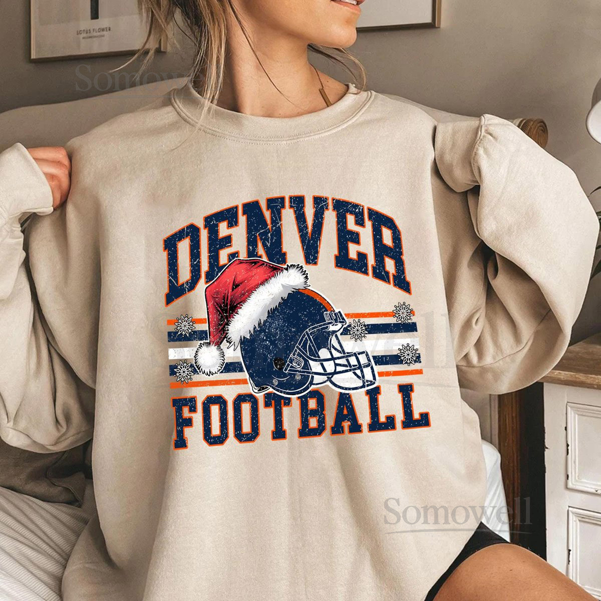 Denver Football Christmas Sweatshirt Holiday Game Day Crewneck Xmas Fan T-Shirt Hoodie_332
