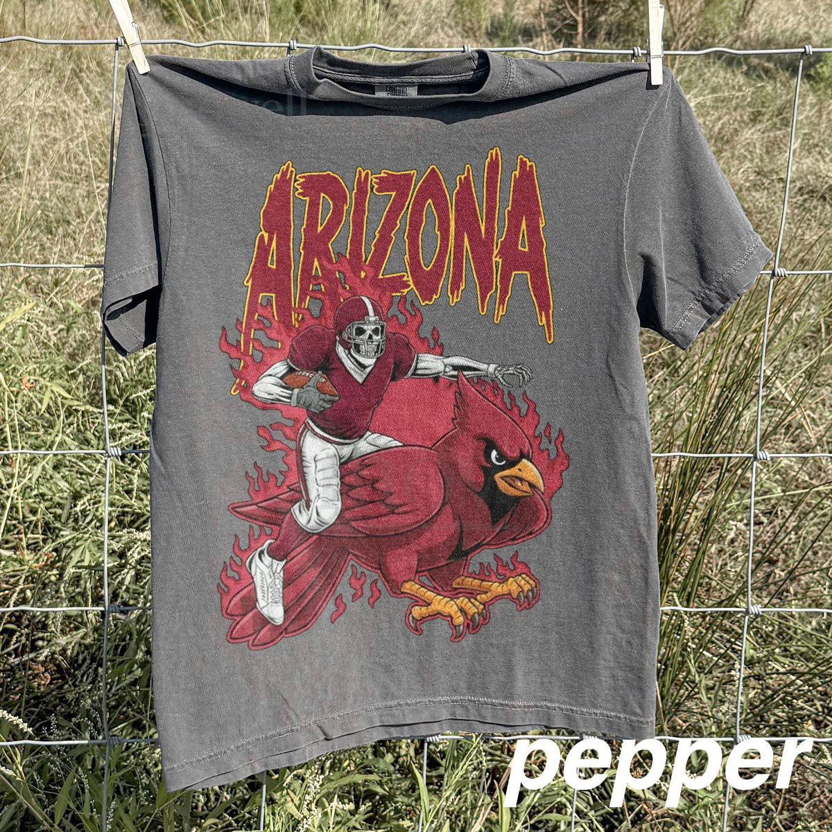 Vintage Arizona Football Shirt Comfort Colors Cardinals Tee Retro 90s Game Day Top_974