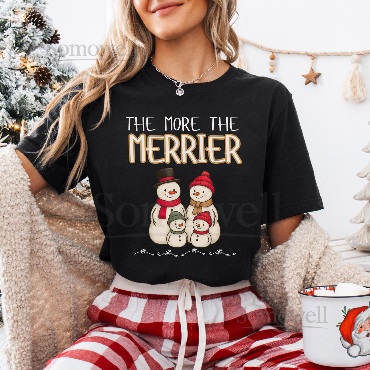 The More the Merrier Shirt Twin Pregnancy Reveal Shirt Gingerbread Christmas Tee New Sibling Announcement Holiday Shirt Expecting Twins_787