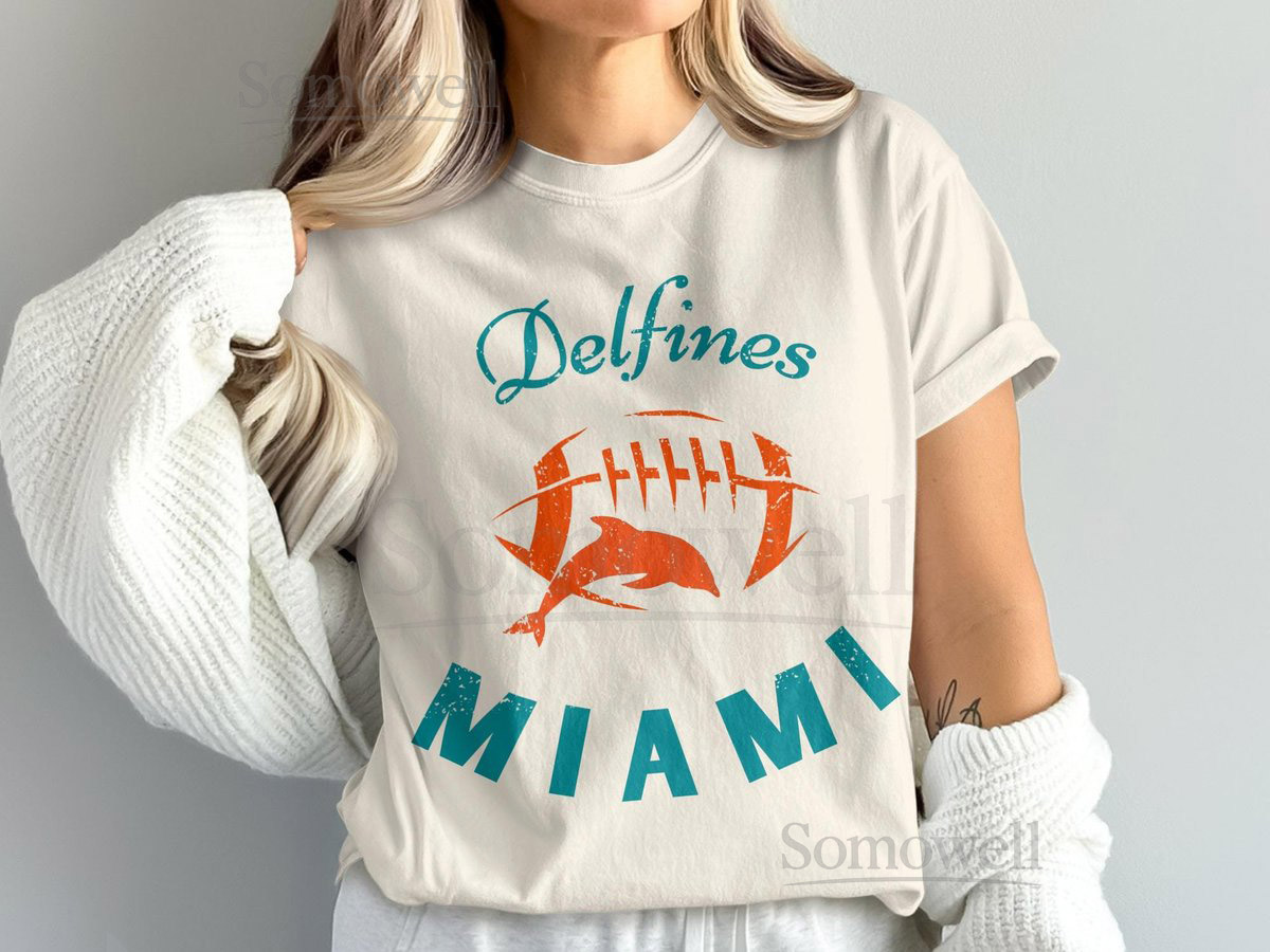 Miami Dolphins T-Shirt Football Fan Apparel Vintage Style Team Design Retro Dolphins Gift Game Day Tee_433