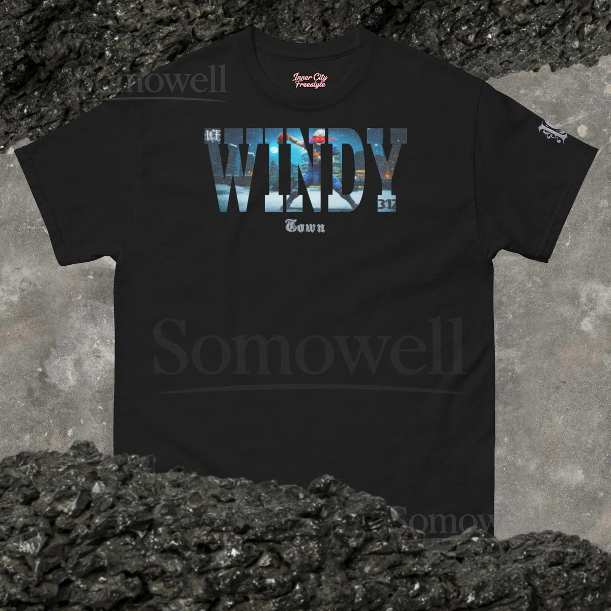 Chicago Football Shirt - Text Shirt - Skyline art_189