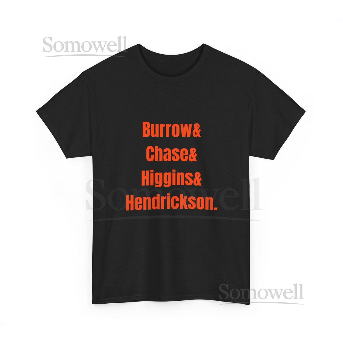 Cincinnati Bengals Player Names Tee - Burrow Chase Higgins and Hendrickson_498