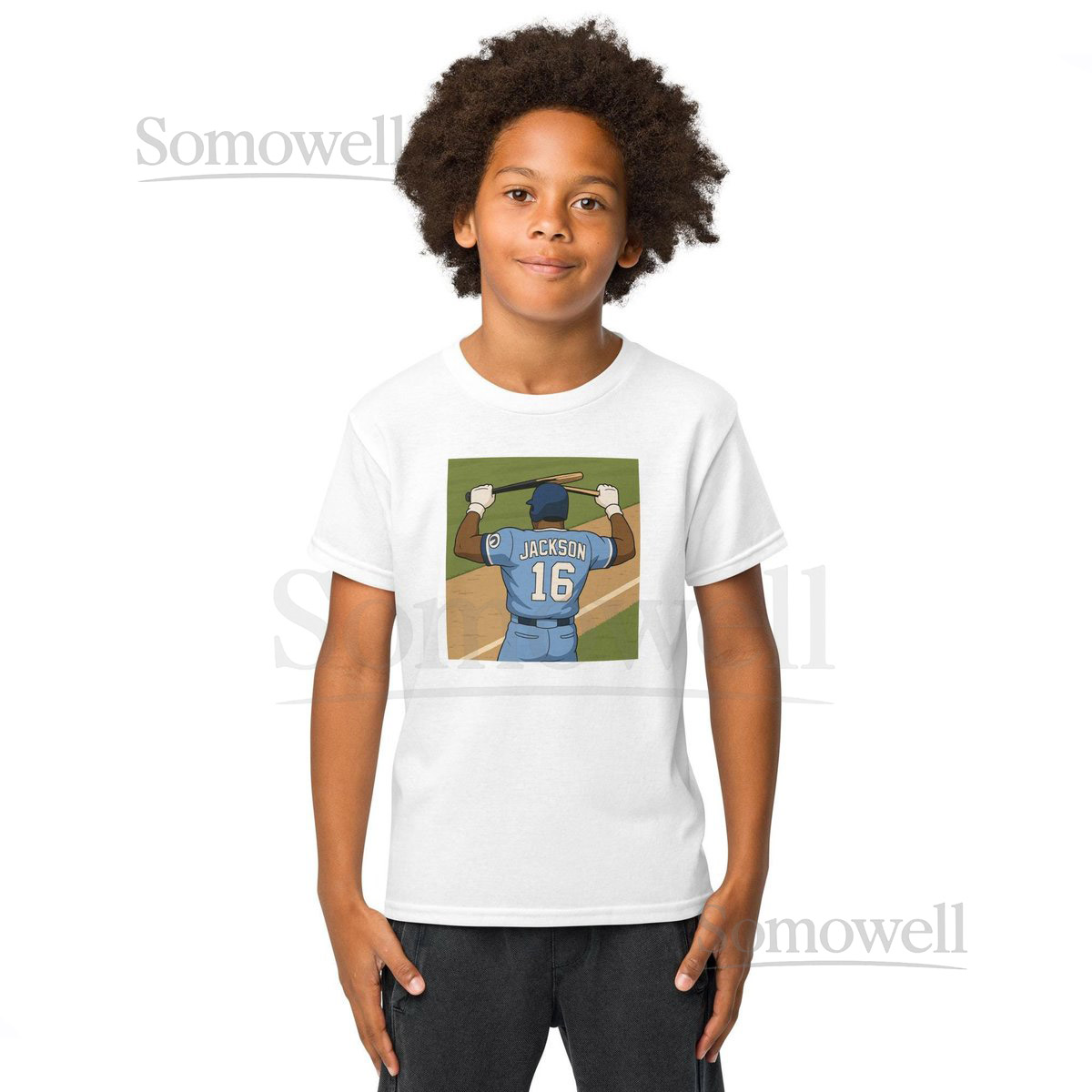 Bo Jackson Breaks Bat Cartoon Youth t-shirt_39