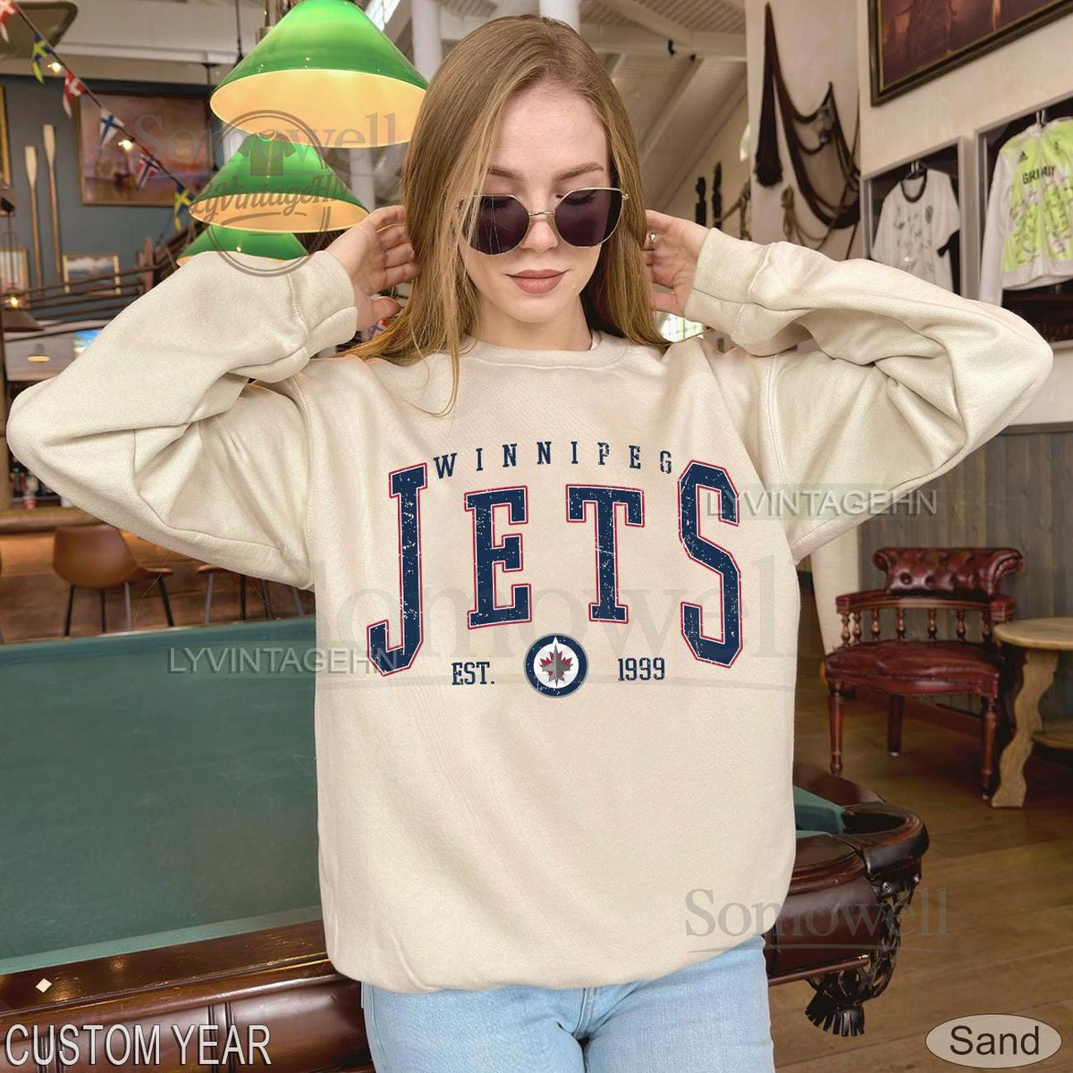 Vintage Winnipeg Jets sweatshirt Winnipeg Jets youth Sweatshirt Hockey Mom Christmas Sweater Personalized Hockey Christmas_777