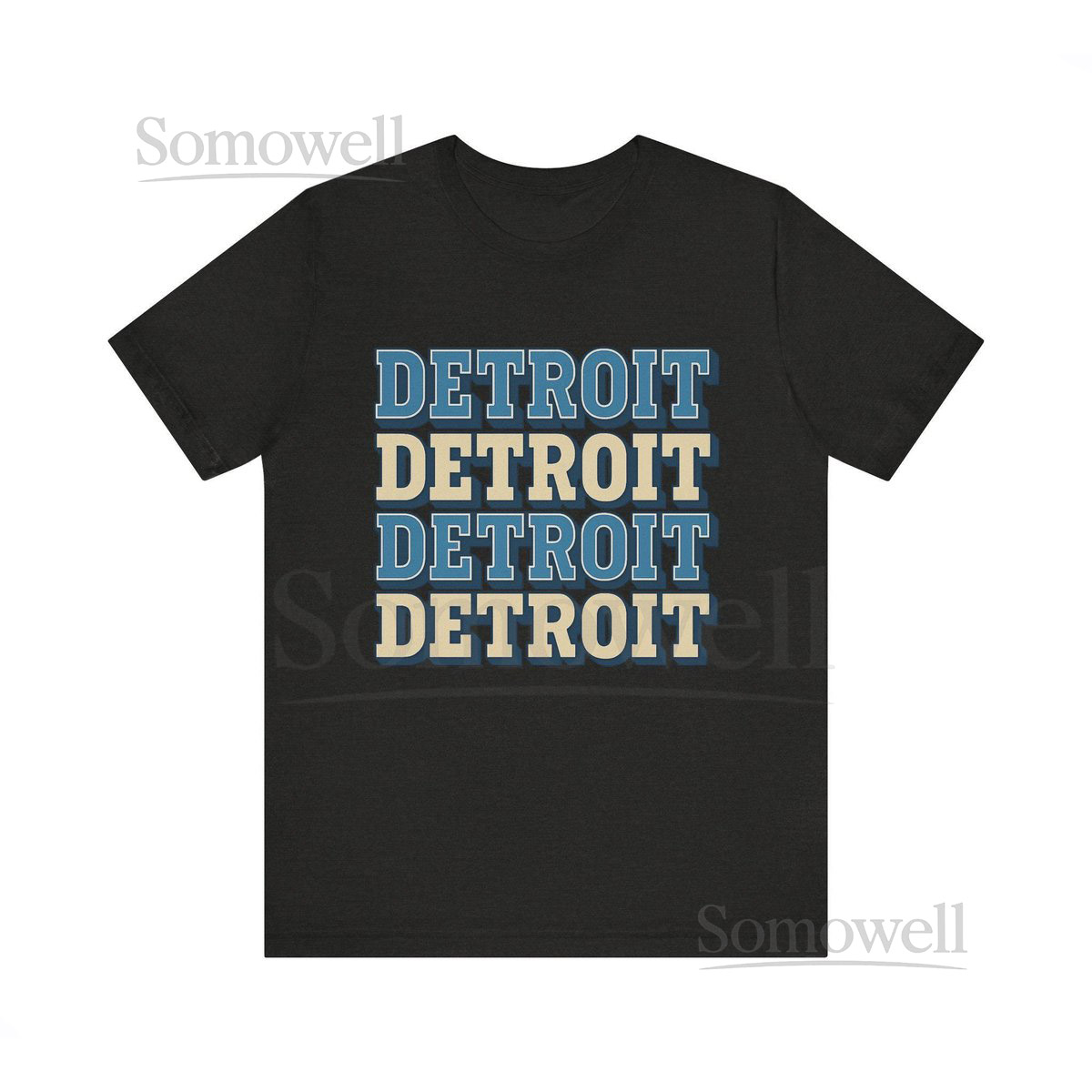 Retro Detroit T-Shirt Vintage Block Font Tee Motor City Graphic Shirt Trendy Michigan Streetwear_720