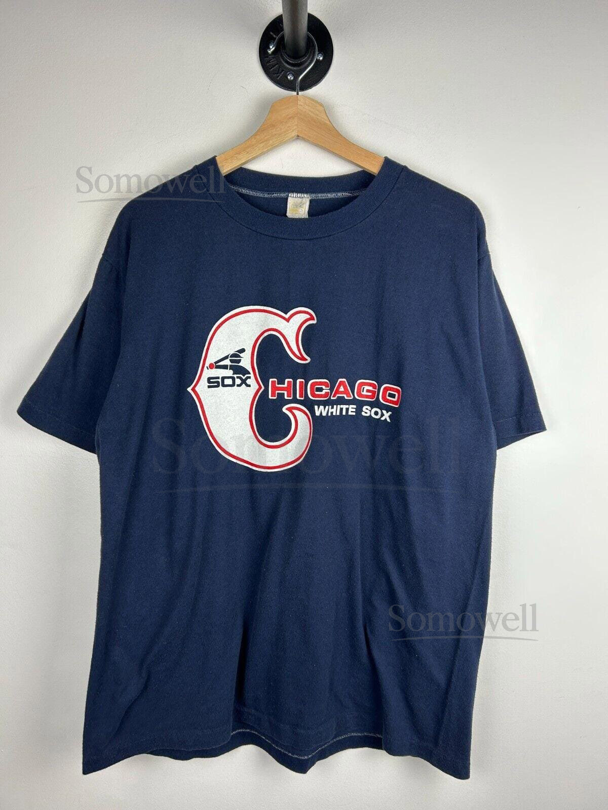 Vintage 80s MLB Chicago White Sox Navy Tee Size XL_420