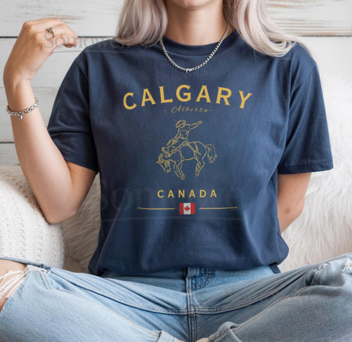 Calgary Alberta Canada Shirt Rodeo Cowboy Comfort Colors Tee Western T-Shirt Bucking Horse Stampede Travel Gift Unisex_38