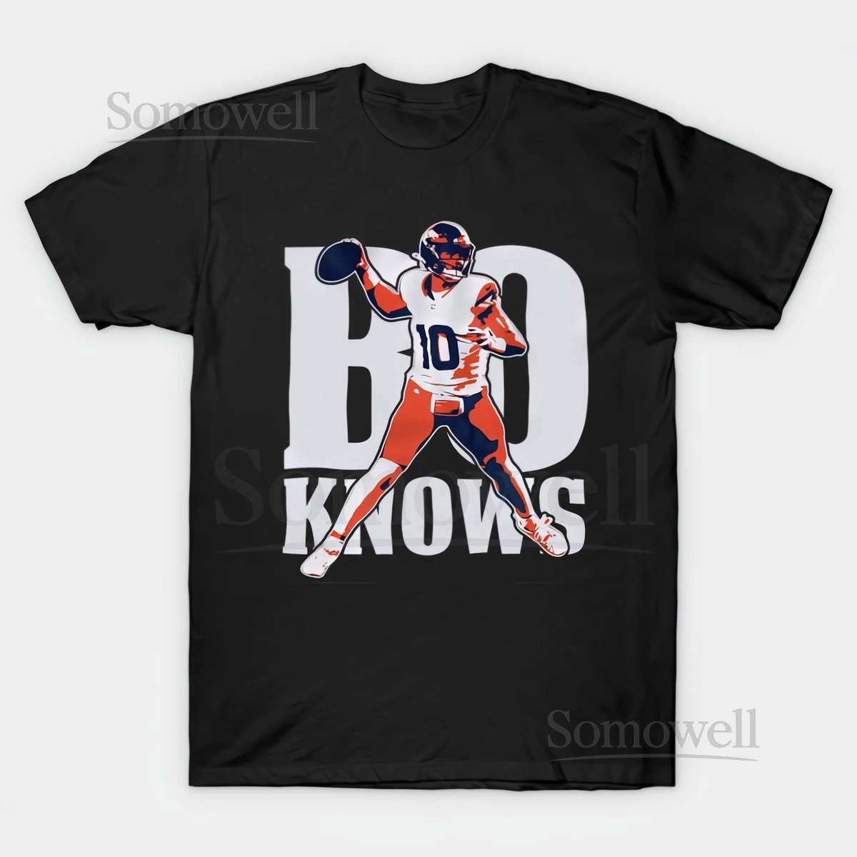 Bo Knows Denver Broncos Short Sleeve black T-Shirt Size S-4X Casual Classic Men_18