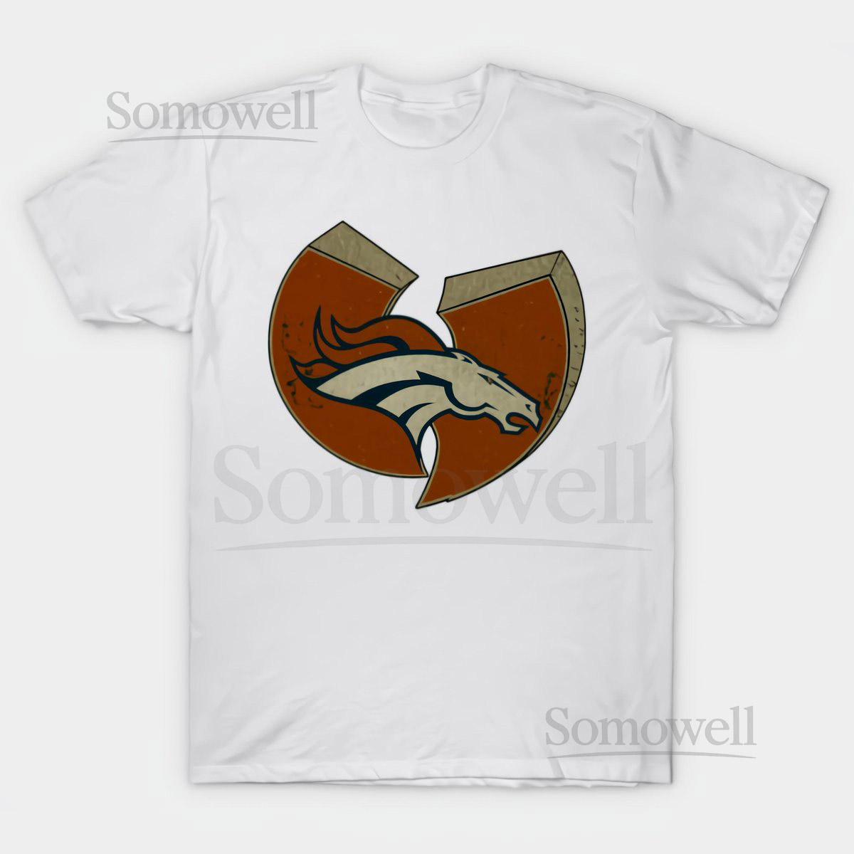 Denver Broncos Short Sleeve White T-Shirt Size S-4X Casual Classic Men_315