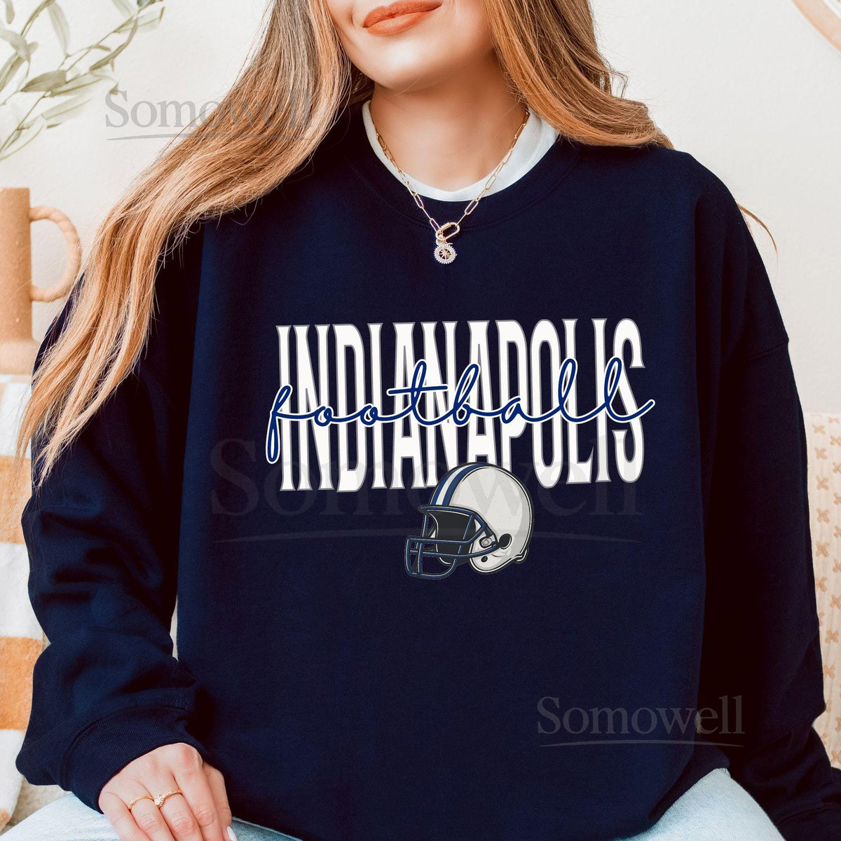 Retro Indianapolis Football Sweatshirt Indiana Football Fan Crewneck Sunday Game Day Sweater Cozy Colt Fans Gift f_804
