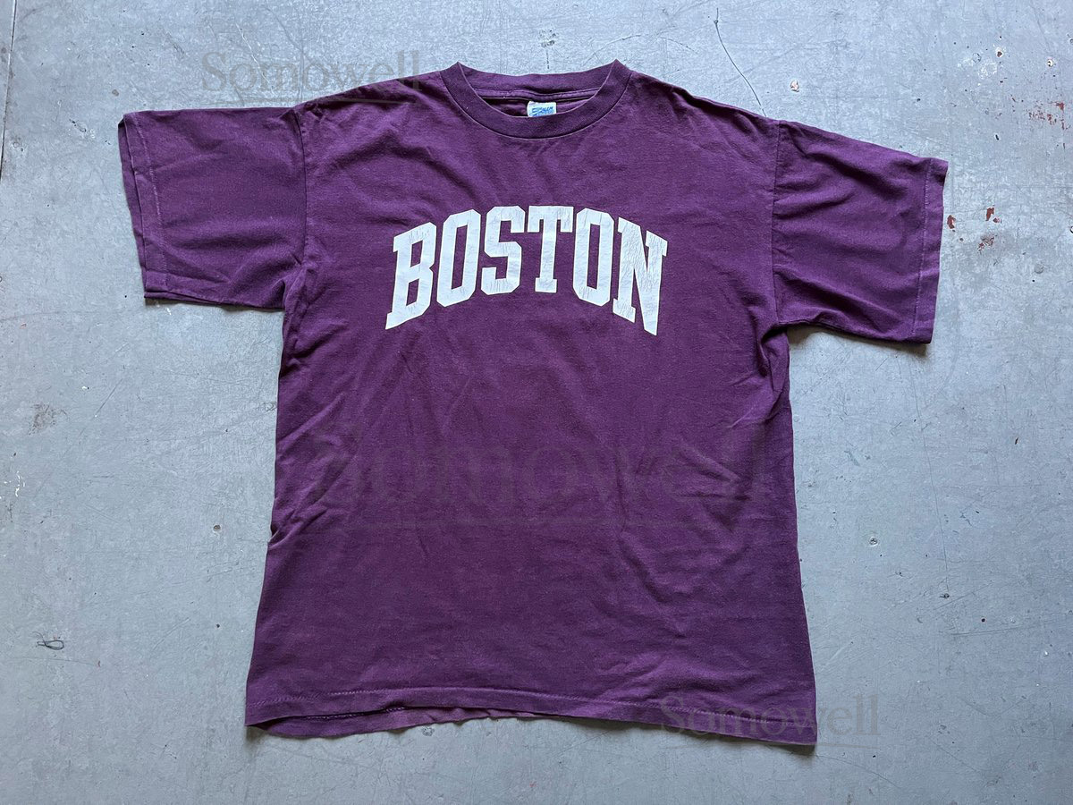 Salem Sportswear t-shirt 90s vintage Boston single stitch purple tee made in USA size L_547