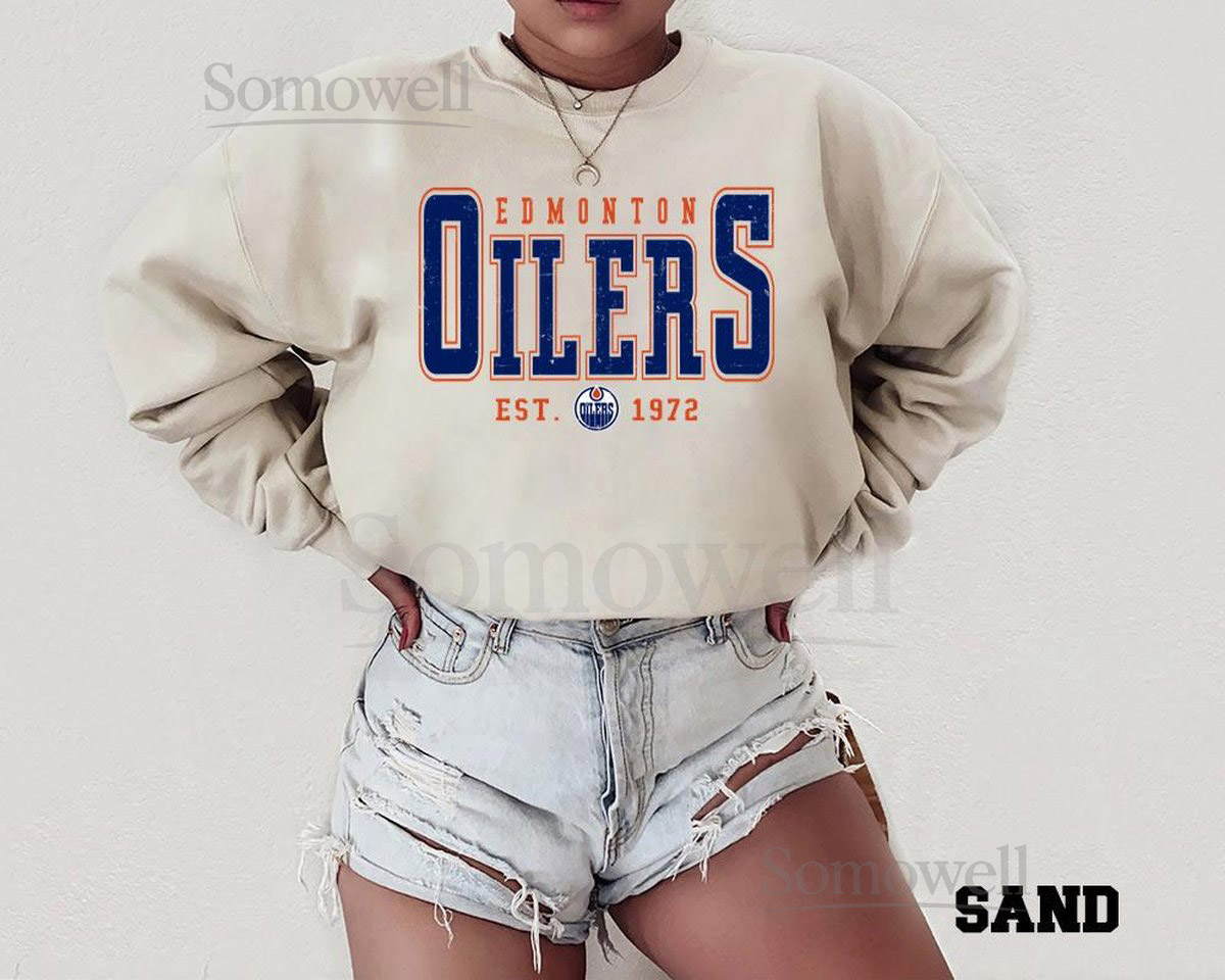 Vintage Edmonton Hockey Sweatshirt Retro Oil Worker Graphic Crewneck Unisex Canada Sport Pullover Gift_114