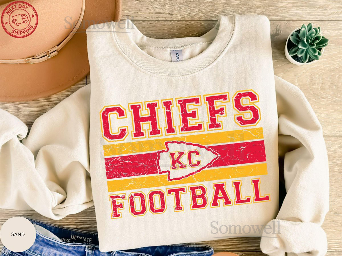 Vintage Chiefs Football Shirt Chiefs Shirt Kansas City Sweater American Football Crewneck Game Day ShirtTaylors Fiancé Shirt_793