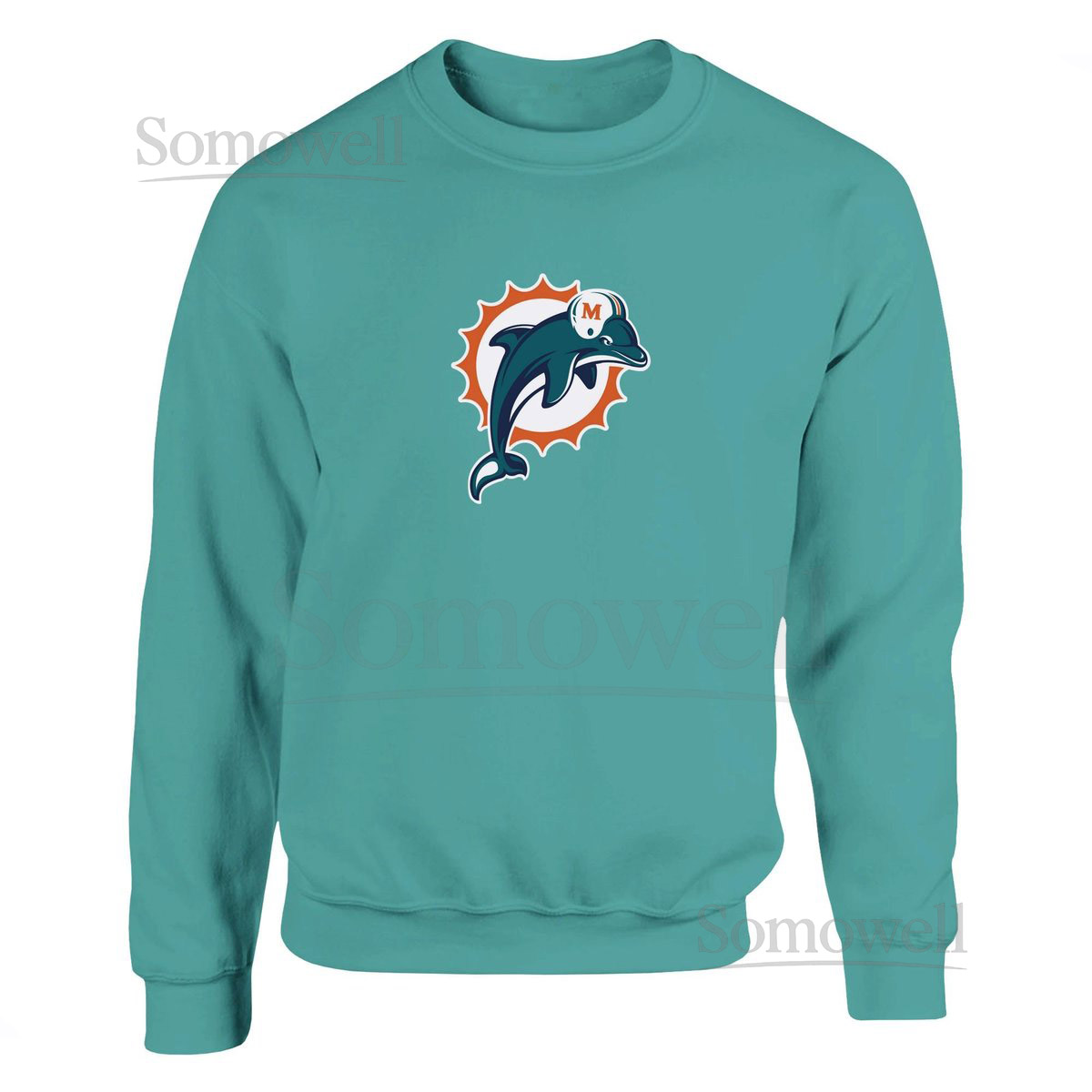 Retro Dolphins Logo Cotton Sweatshirt - Cozy Casual Style_535