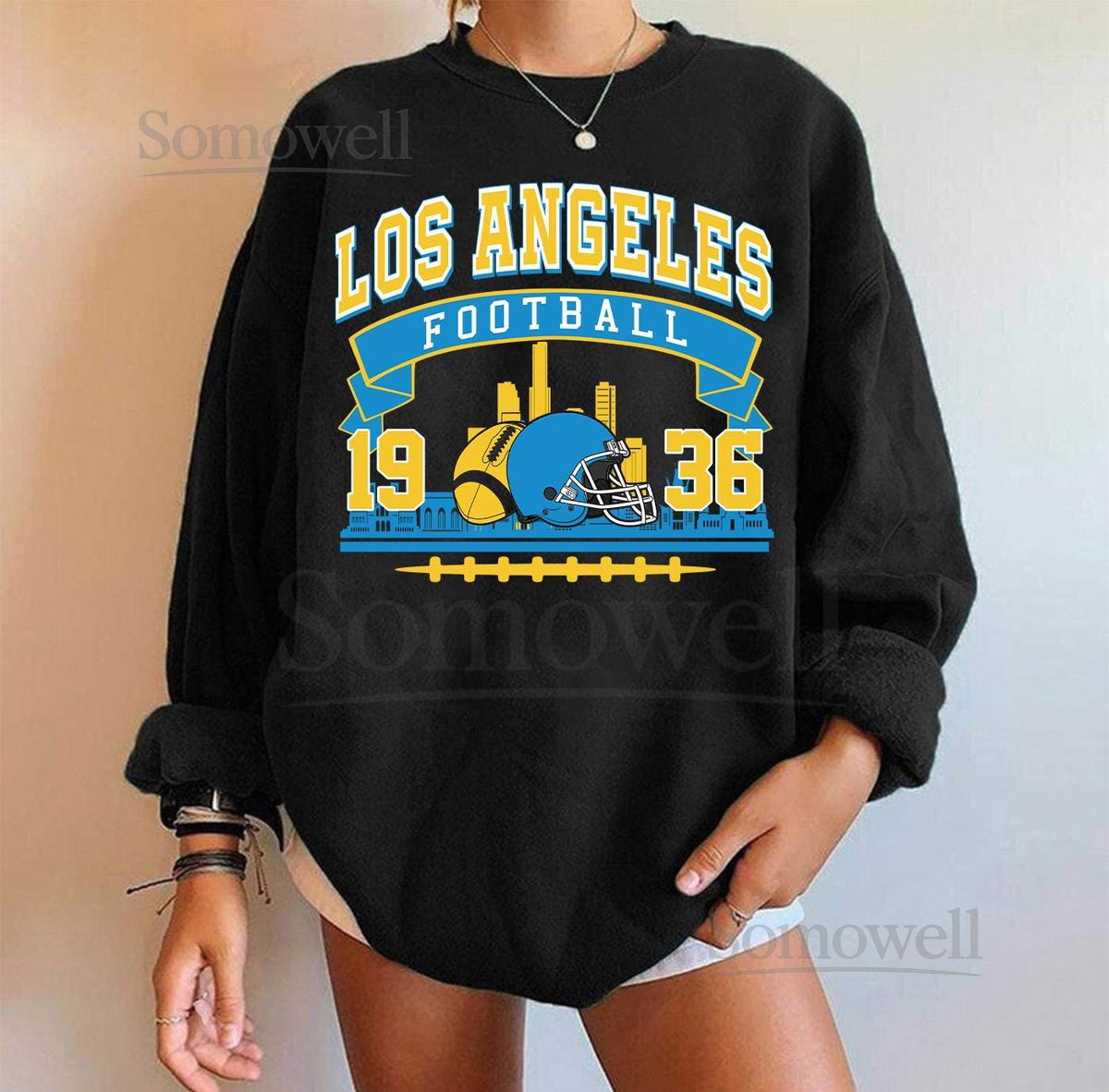 Vintage Los Angeles Football Sweatshirt Los Angeles Football Crewneck Los Angeles Football Shirt Game Day Los Angeles Fan Gifts_140