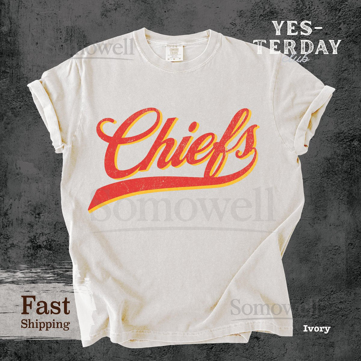 Retro Chiefs Shirt Comfort Colors Vintage Sports Shirt Retro Game Day Shirt Kansas City Football Shirt 90s Shirt CHIEFS Shirt_718