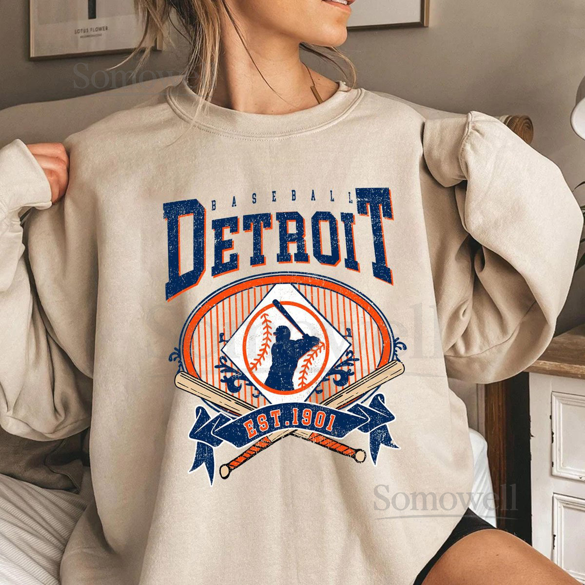 Detroit Baseball Vintage T-Shirt Retro Game Day Sweatshirt Classic Hoodie Fan Gift_146