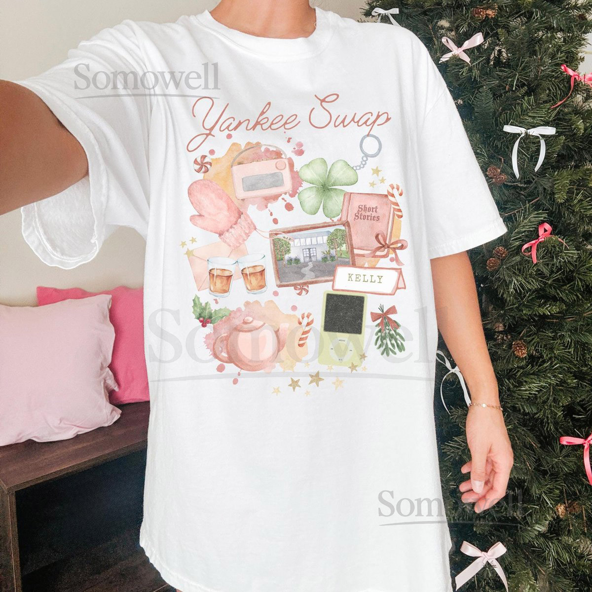 YANKEE SWAP CHRISTMAS Tee Comfort Colors Holiday T-Shirt Dunder Mifflin Shirt The Office Christmas Party Michael Scott White Elephant_620