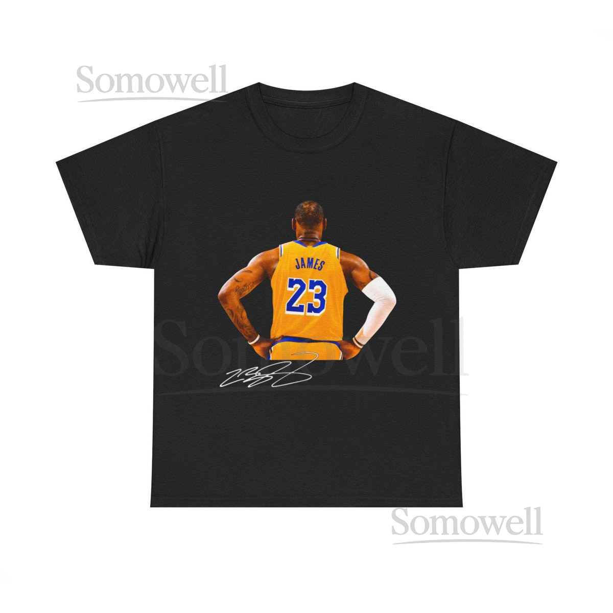 Lebron James Los Angeles Lakers T Shirt Autograph Edition Basketball Fan Tee Sports Shirt Lakers Gift Basketball Lover Top_378