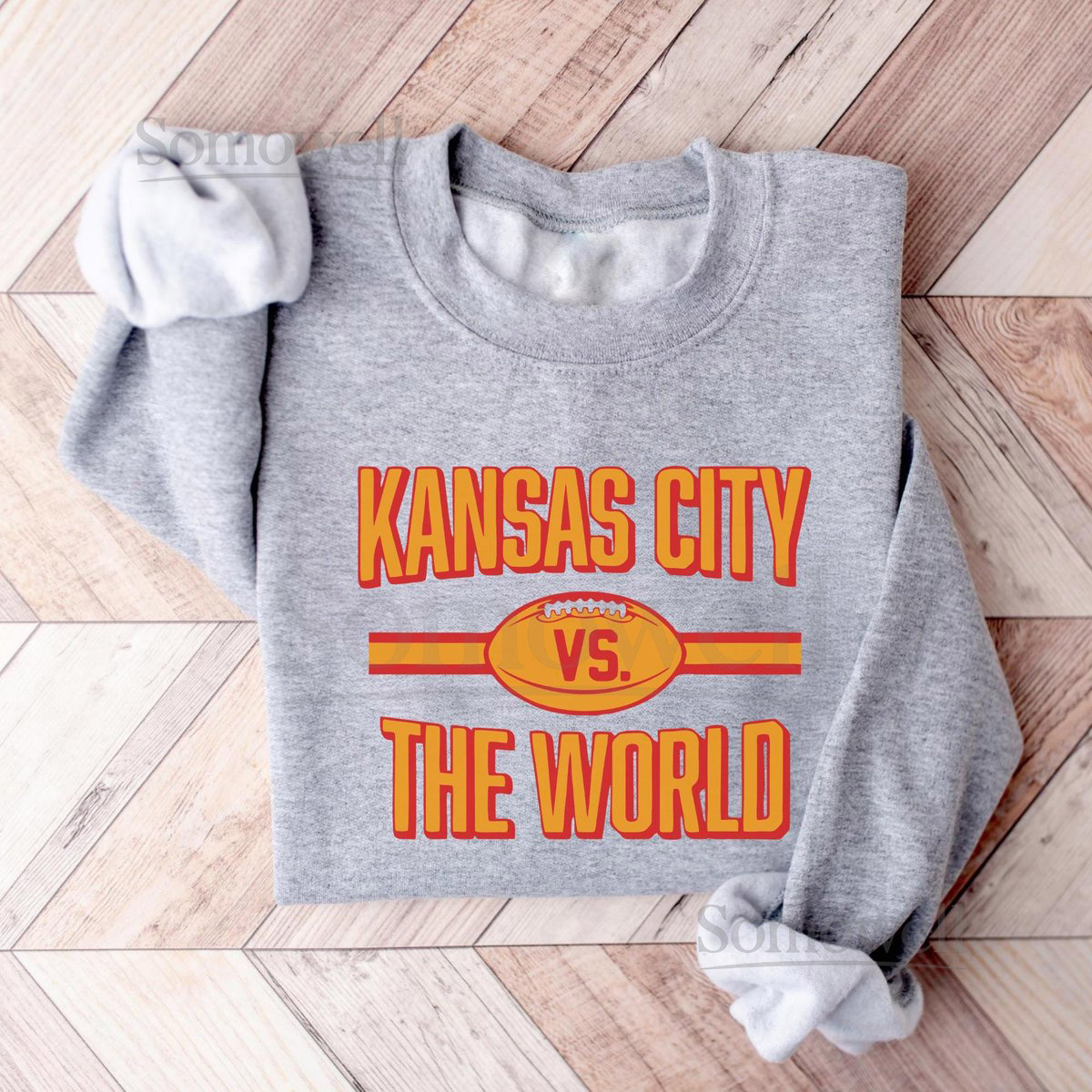 Kansas City Vs The World Sweatshirt KC Football Shirt Game Day Tee Football Shirt Retro Kansas City Shirt Sporty Fan Gift KC Love Tee_458