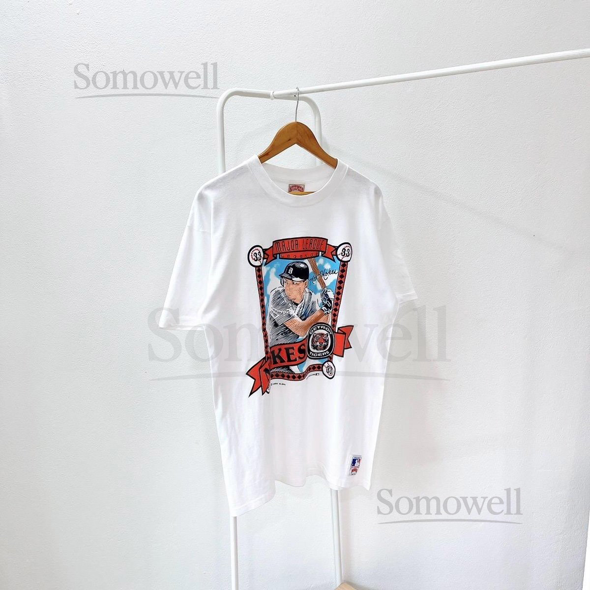 Vintage 1980s Detroit Tigers MLB player Nutmeg Mills made in USA T-shirt XL_855