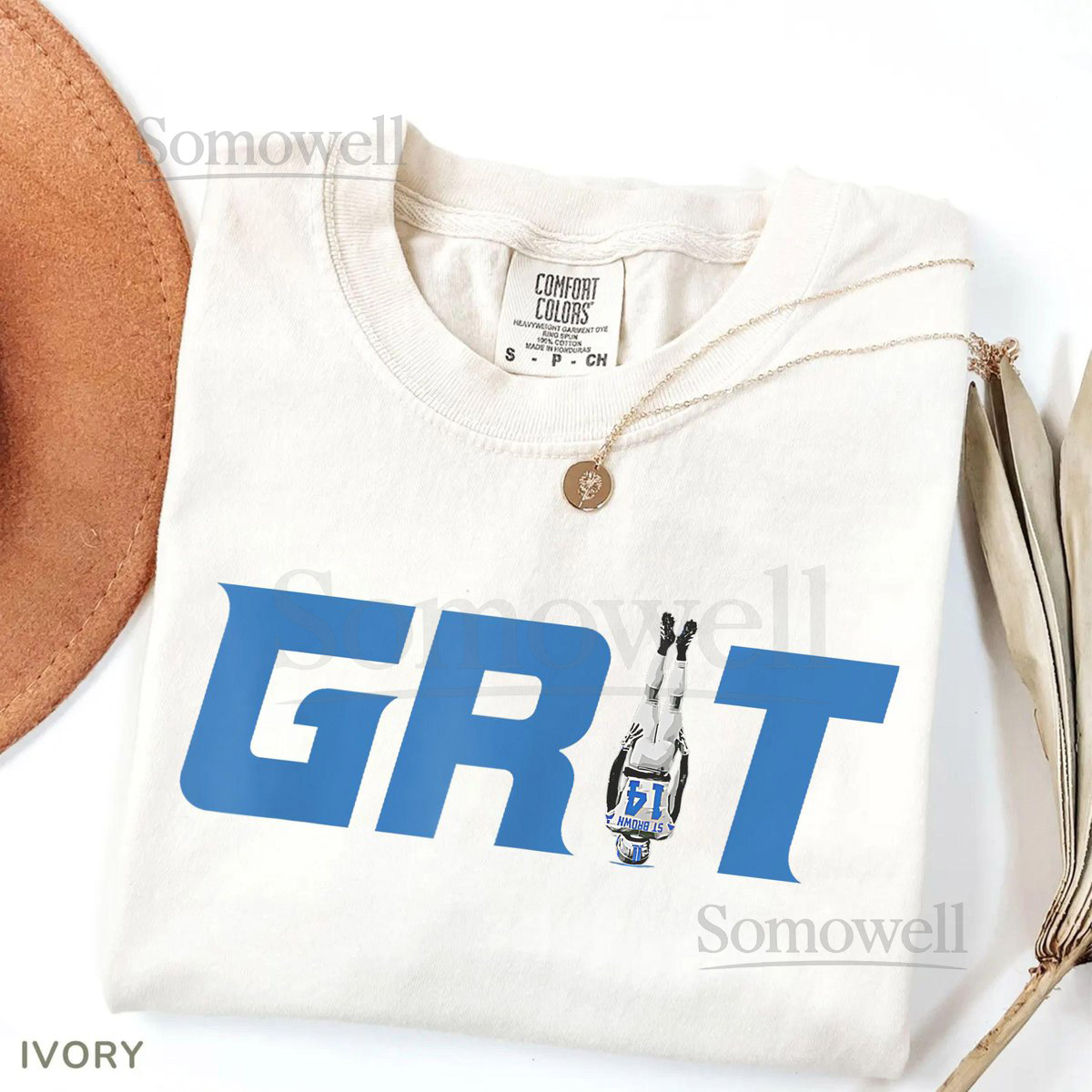 GRIT T-Shirt Lions Football GRIT Amon-Ra St. Brown Shirt Detroit Football Shirt Funny Football Top Motor City Sports Fan Gift for Fans_302