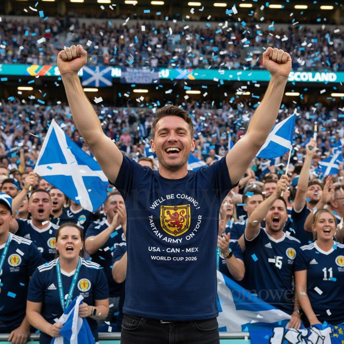 We'll Be Coming Tartan Army On Tour World Cup 2026 T Shirt Scotland Football Supporter Tee USA Canada Mexico Trip_790