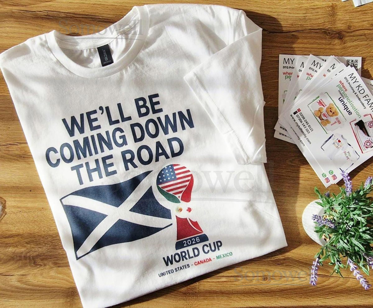 Scotland World Cup 2026 quotWe'll be Comingquot Football Fan T-shirt in Mens Ladies Kids Sizes_471